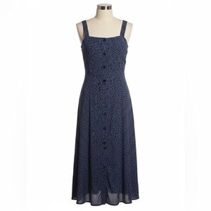 Reformation Blue Floral Button-Front Midi Dress